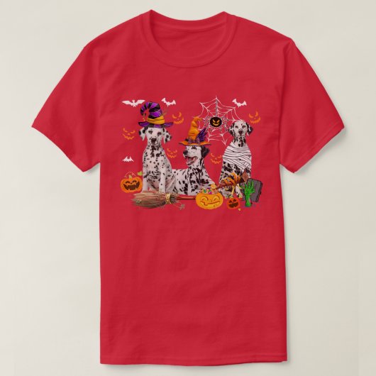 Drei Dalmatiner Hunde Hexenhamme Beängstigend P T-Shirt (Design vorne)