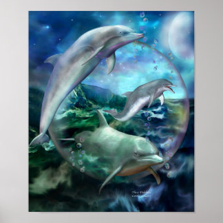 Drei Delfine Art Poster/Print Poster