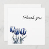 Drei Delft Blue Tulips Dankeskarte (Vorne/Hinten)