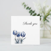 Drei Delft Blue Tulips Dankeskarte (Stehend Vorderseite)