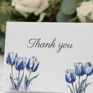 Drei Delfter Blaue Tulpen Dankeskarte