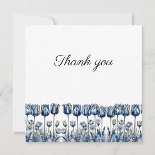 Drei Delfter Blaue Tulpen Dankeskarte