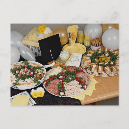 Drei Deli-Platten mit Ballons Postkarte (Vorderseite)