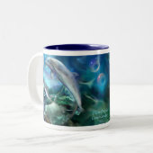Drei Delphin-Kunst-Tasse Zweifarbige Tasse (Vorderseite Links)