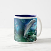 Drei Delphin-Kunst-Tasse Zweifarbige Tasse (VorderseiteRechts)