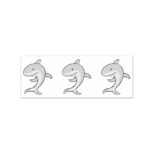 Drei Delphine, die Thunder_Cove springen Gummistempel