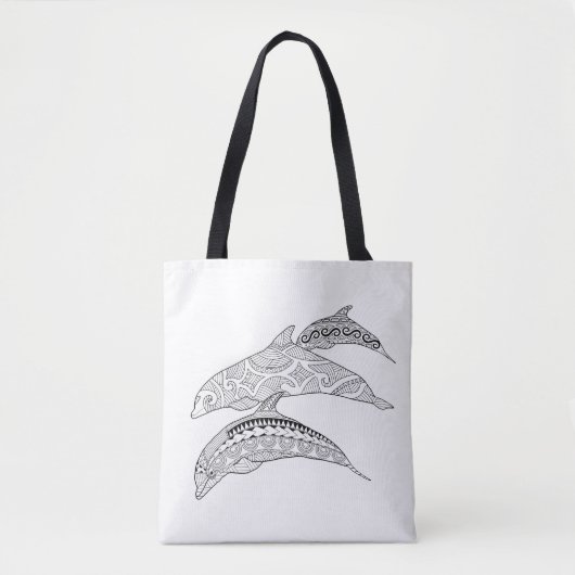 Drei Delphine Erwachsene Tasche (Vorderseite)