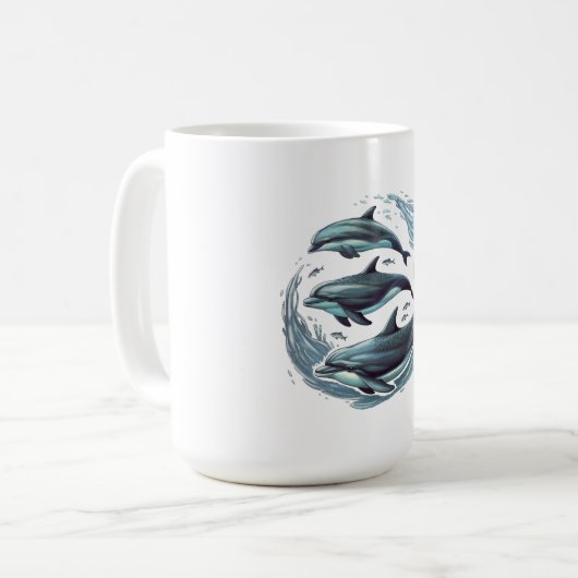Drei Delphine Kaffeetasse (Vorderseite Links)