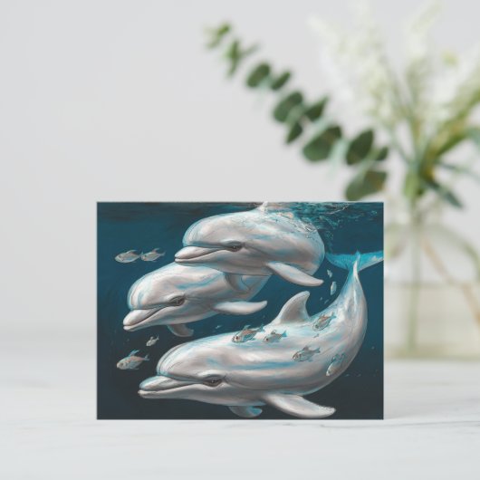 Drei Delphine Postkarte (Stehend Vorderseite)
