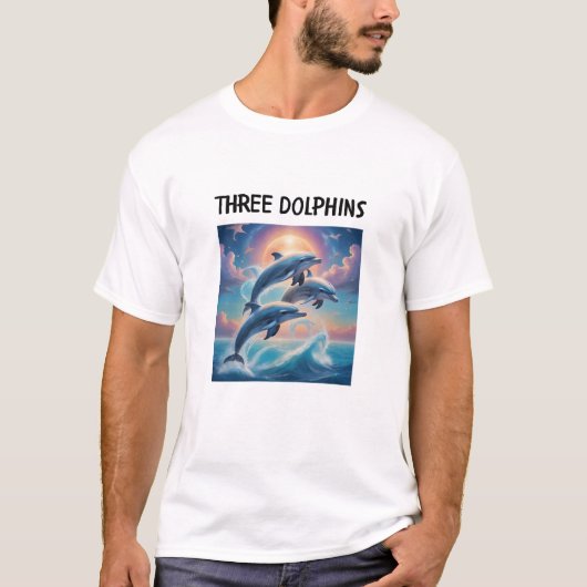 Drei Delphine T-Shirt (Vorderseite)
