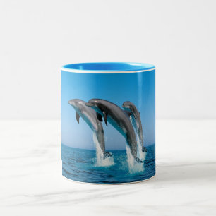 drei Delphine Zweifarbige Tasse