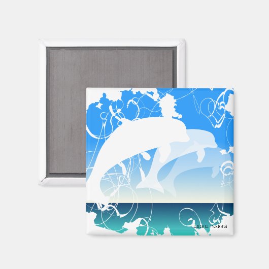 Drei Delphinmagnete Magnet (Vorderseite/Rückseite)