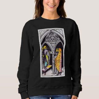 Drei der Münzen oder Pentacles Vintage Tarot Ride Sweatshirt