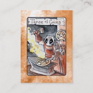Drei der Münzen-Tarot-Geschäfts-Karte Visitenkarte