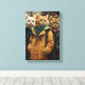 Drei Detektivkatzen zum Fall Leinwanddruck (Insitu (Holzboden))