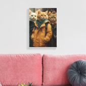 Drei Detektivkatzen zum Fall Leinwanddruck (Insitu (Wohnzimmer))