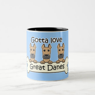 Drei Deutsche Doggen Zweifarbige Tasse