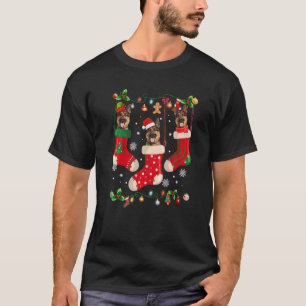 Drei deutsche Hirte in Sock Christmas Santa X ma T-Shirt