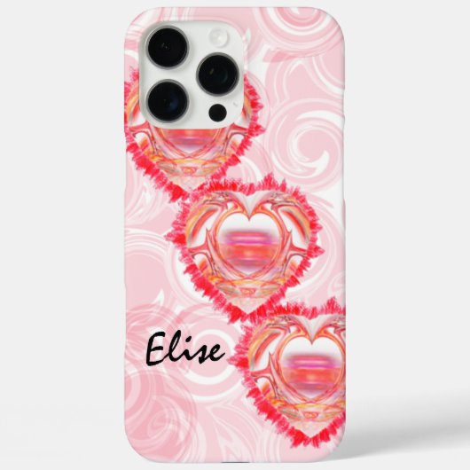 Drei diagonal gestapelte, zerfetzte Herzen Custom Case-Mate iPhone Hülle (Rückseite)