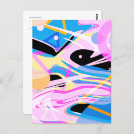 Drei dimensionale geometrische Abstrakte Malerei Postkarte