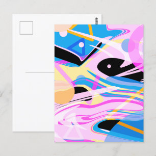 Drei dimensionale geometrische Abstrakte Malerei Postkarte