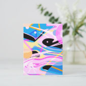 Drei dimensionale geometrische Abstrakte Malerei Postkarte (Stehend Vorderseite)