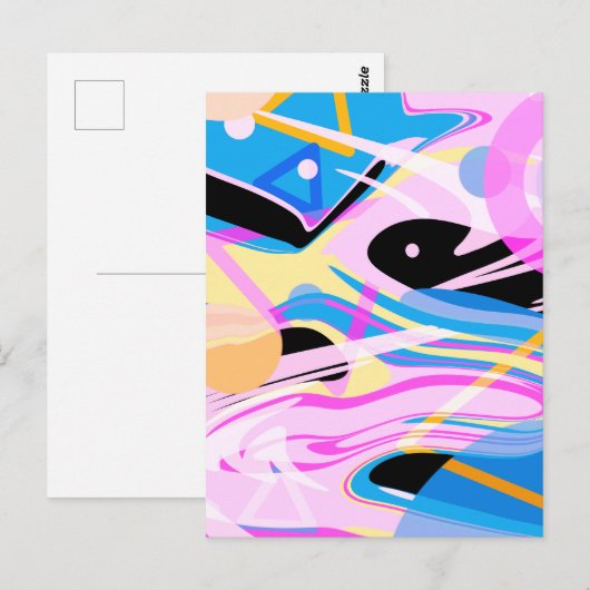 Drei dimensionale geometrische Abstrakte Malerei Postkarte (Vorne/Hinten)