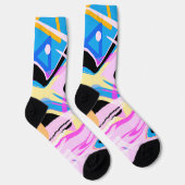 Drei dimensionale geometrische Abstrakte Malerei Socken (Rechts)