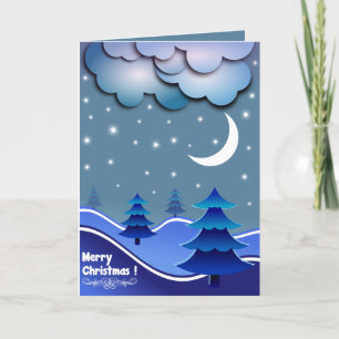 Drei-dimensionale Landschaft Weihnachtskarte Karte