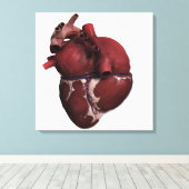 Drei Dimensionen des menschlichen Herzens, hinten Leinwanddruck (Insitu (Holzboden))