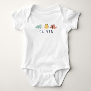 Drei Dinosaurier benutzerdefinierter Name Baby Strampler