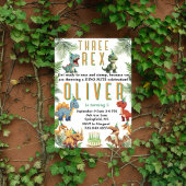 Drei Dinsoaur-Geburtstag, Aquarellt-Rex Einladung