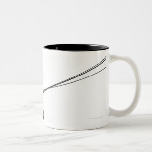 Drei Dobermann auf Leine Zweifarbige Tasse