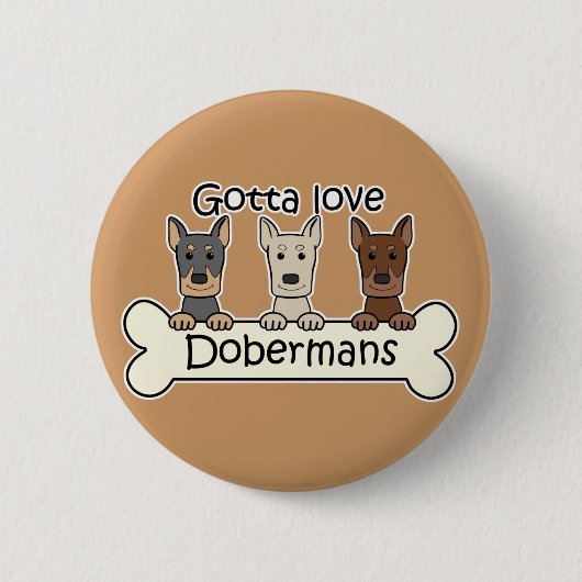 Drei Dobermann Button (Vorderseite)