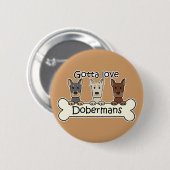 Drei Dobermann Button (Vorne & Hinten)