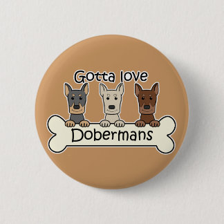 Drei Dobermann Button