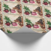 DREI DOGGIEN UND ROSE GESCHENKPAPIER (Ecke)