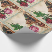 DREI DOGGIEN UND ROSE GESCHENKPAPIER (Ecke)