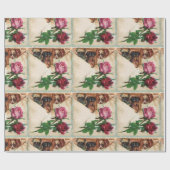 DREI DOGGIEN UND ROSE GESCHENKPAPIER (Flach)