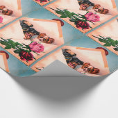 DREI DOGGIES, ENVELOPEN MIT ROSE GESCHENKPAPIER (Ecke)