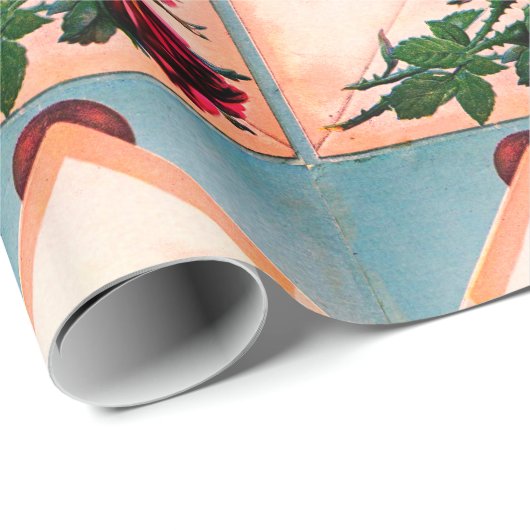 DREI DOGGIES, ENVELOPEN MIT ROSE GESCHENKPAPIER (Rolleneckpunkt)