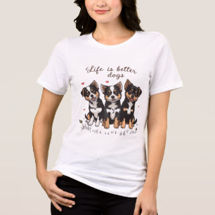 Drei Dogs haben wir T-Shirt. Tri-Blend Shirt