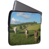 Drei Donkeys auf einem Feldfoto Laptopschutzhülle (Vorne Rechts)