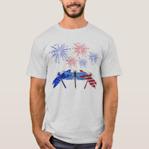 Drei Drachenfahnen, amerikanisches Shirt, 4. Juli
