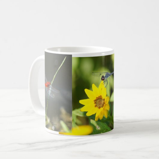 Drei Drachenfliegen Blume Tasse (Vorderseite Links)
