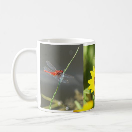 Drei Drachenfliegen Blume Tasse (Links)