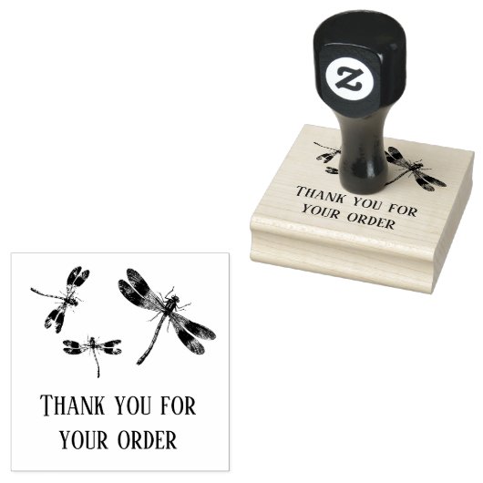 Drei Drachenfliegen Vielen Dank für Ihre Bestellun Gummistempel (Stempel)