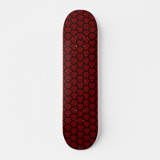 Drei Dreiecke v1 - Schwarz und Rot Skateboard (Vorne)