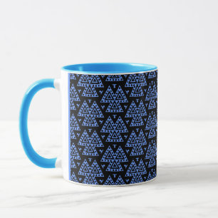 Drei Dreiecke v2 - blau Tasse
