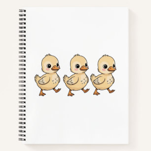 Drei Ducklings Wandern in einer Reihe - Niedlich Notizblock